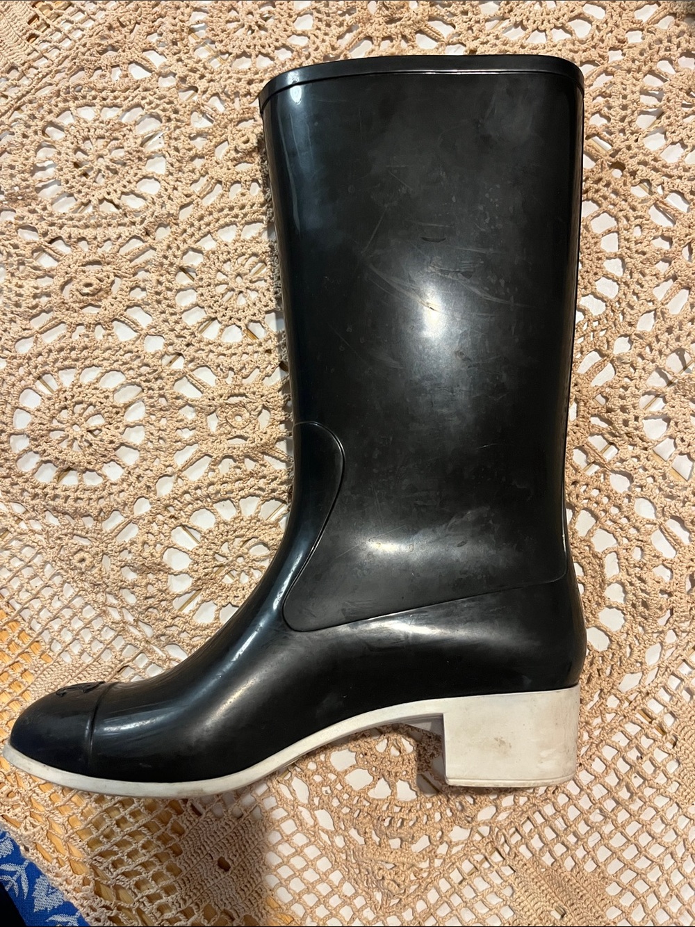 Vintage CHANEL Black Rain Boots - Picture 5 of 9